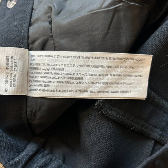 Abercrombie & Fitch Ultra High Rise Ponte Front Split Hem Flare Pants Black (24) - Picture 9 of 11